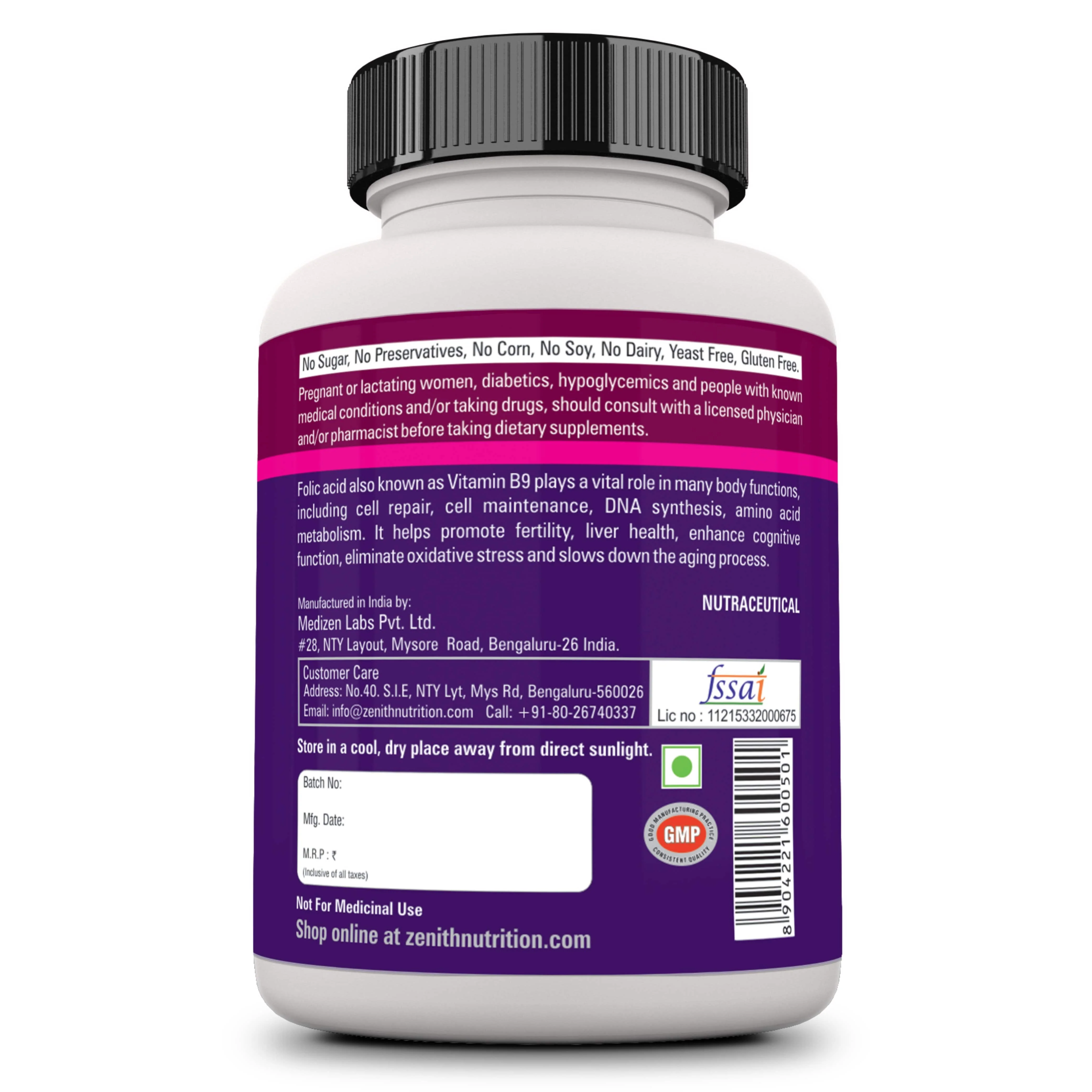 Folic Acid 2mg - 100 Veg caps - Image 3