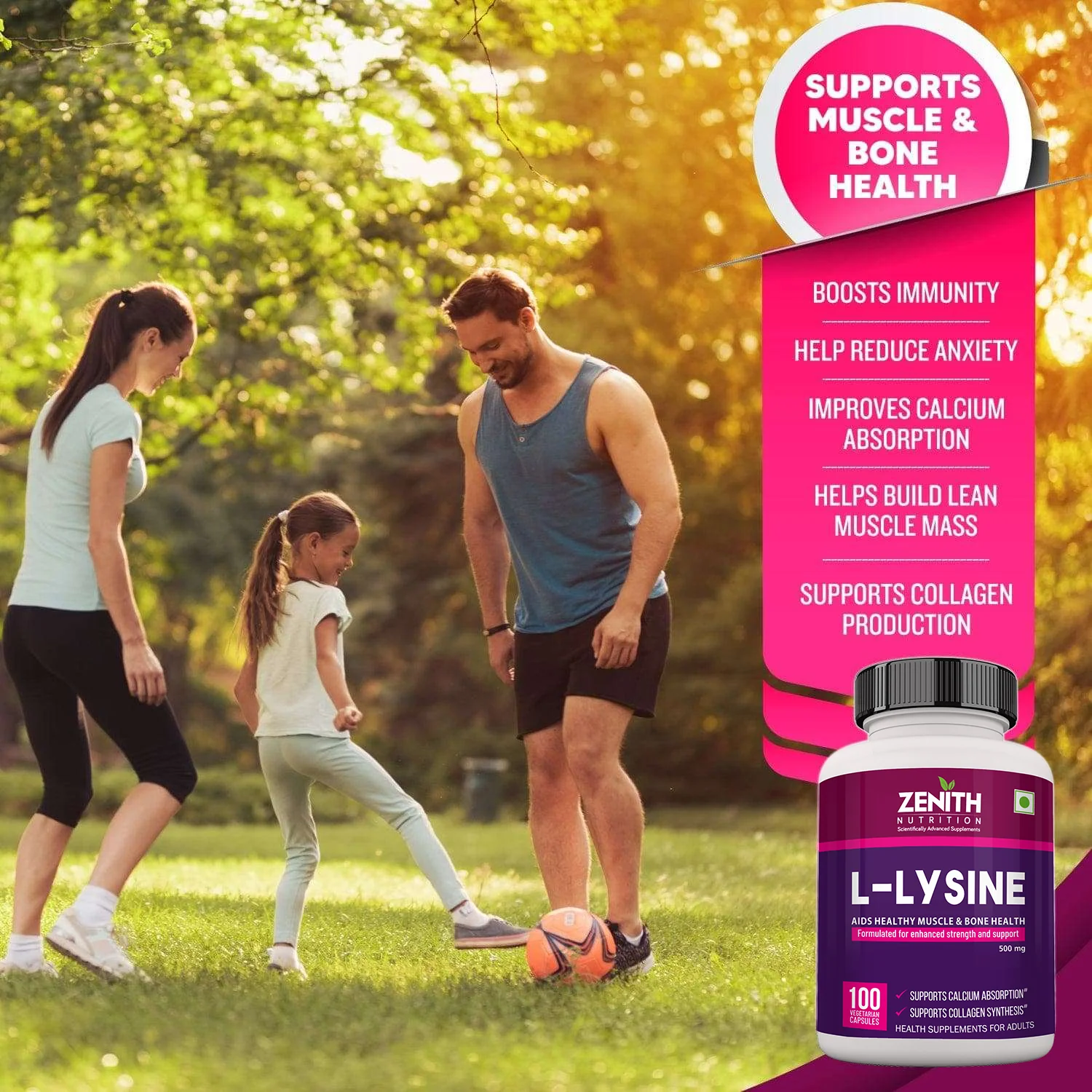 L-Lysine 500 mg – 100 Capsules - Image 5
