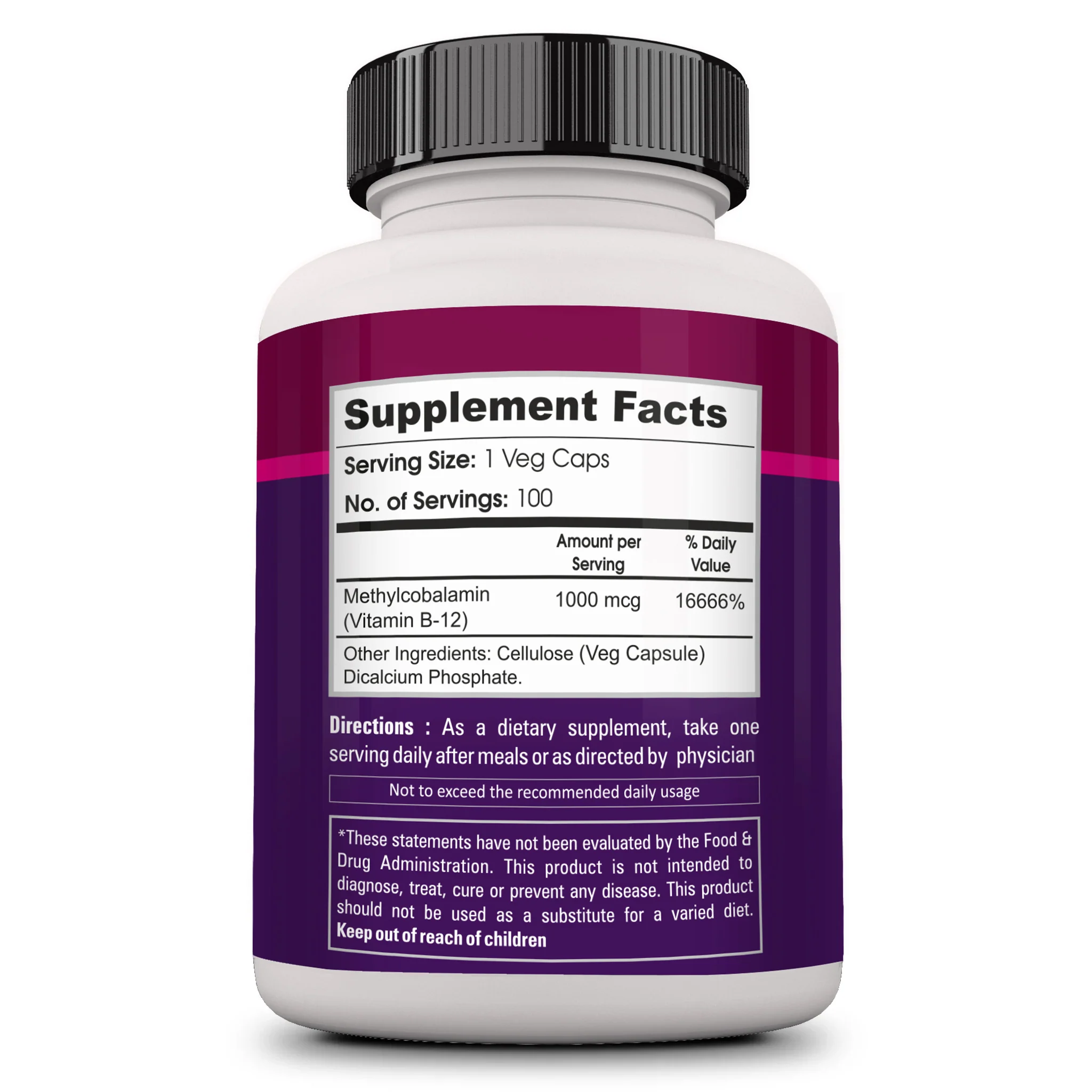 Methylcobalamin/Vitamin B12 - 100 Veg caps - Image 8