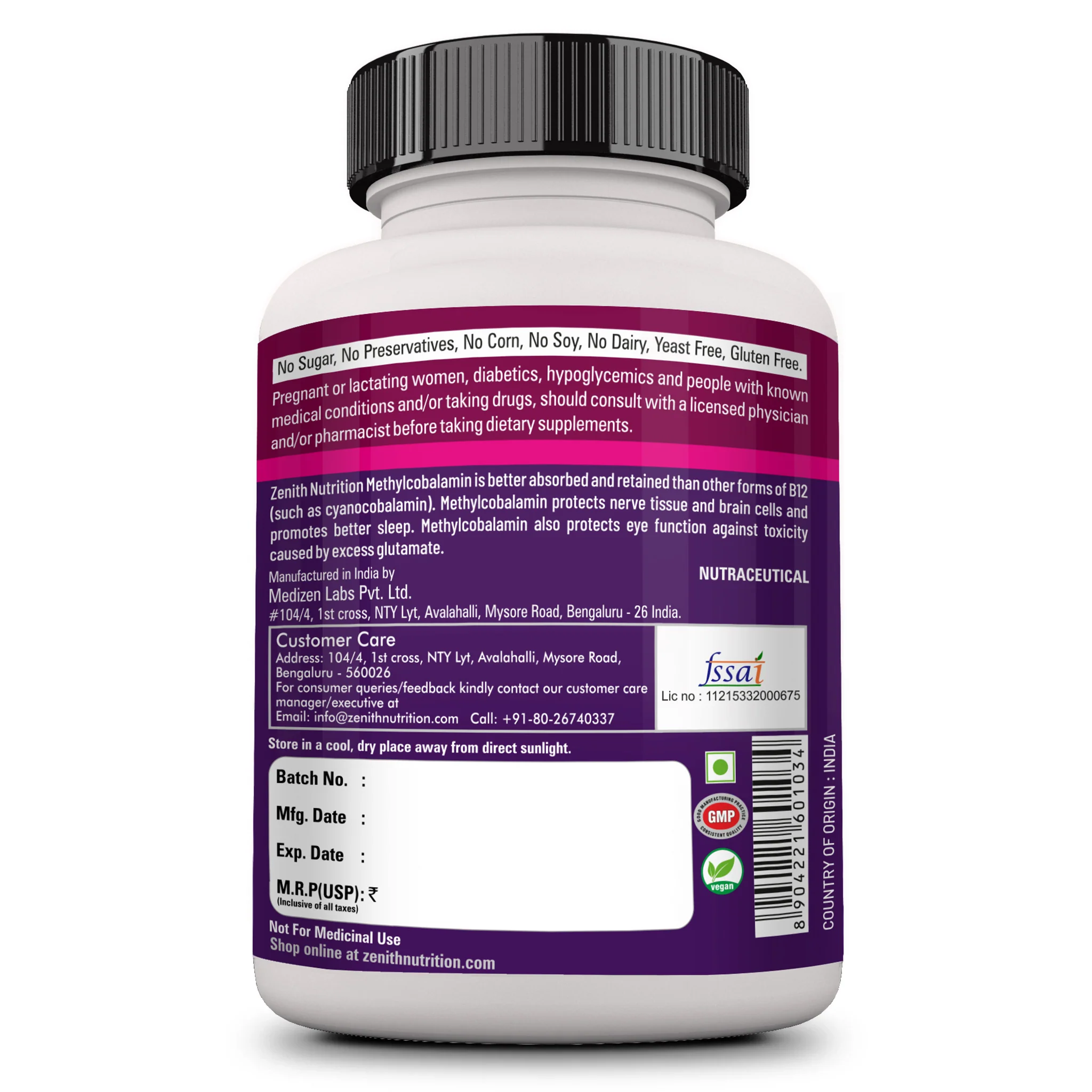 Methylcobalamin/Vitamin B12 - 100 Veg caps - Image 9