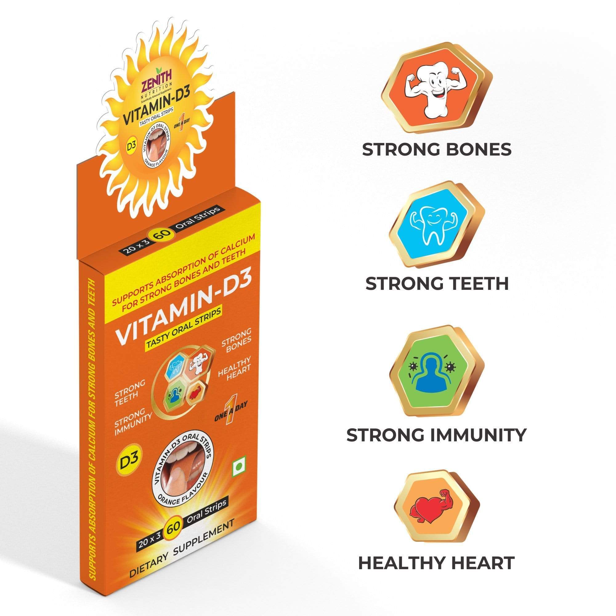 Vitamin D3 Tasty Oral Strips online in India 400 I.U. - Image 4