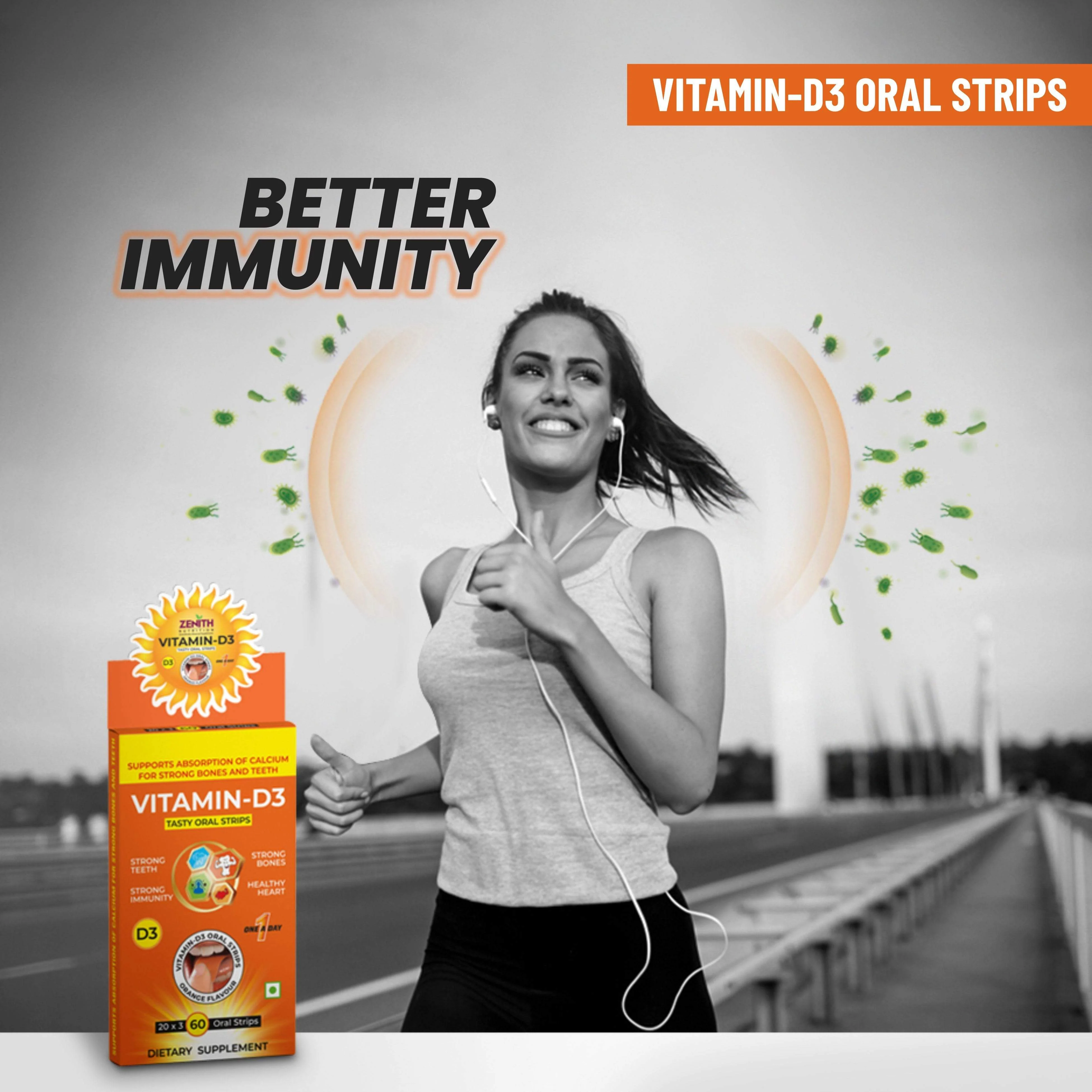 Vitamin D3 Tasty Oral Strips online in India 400 I.U. - Image 6