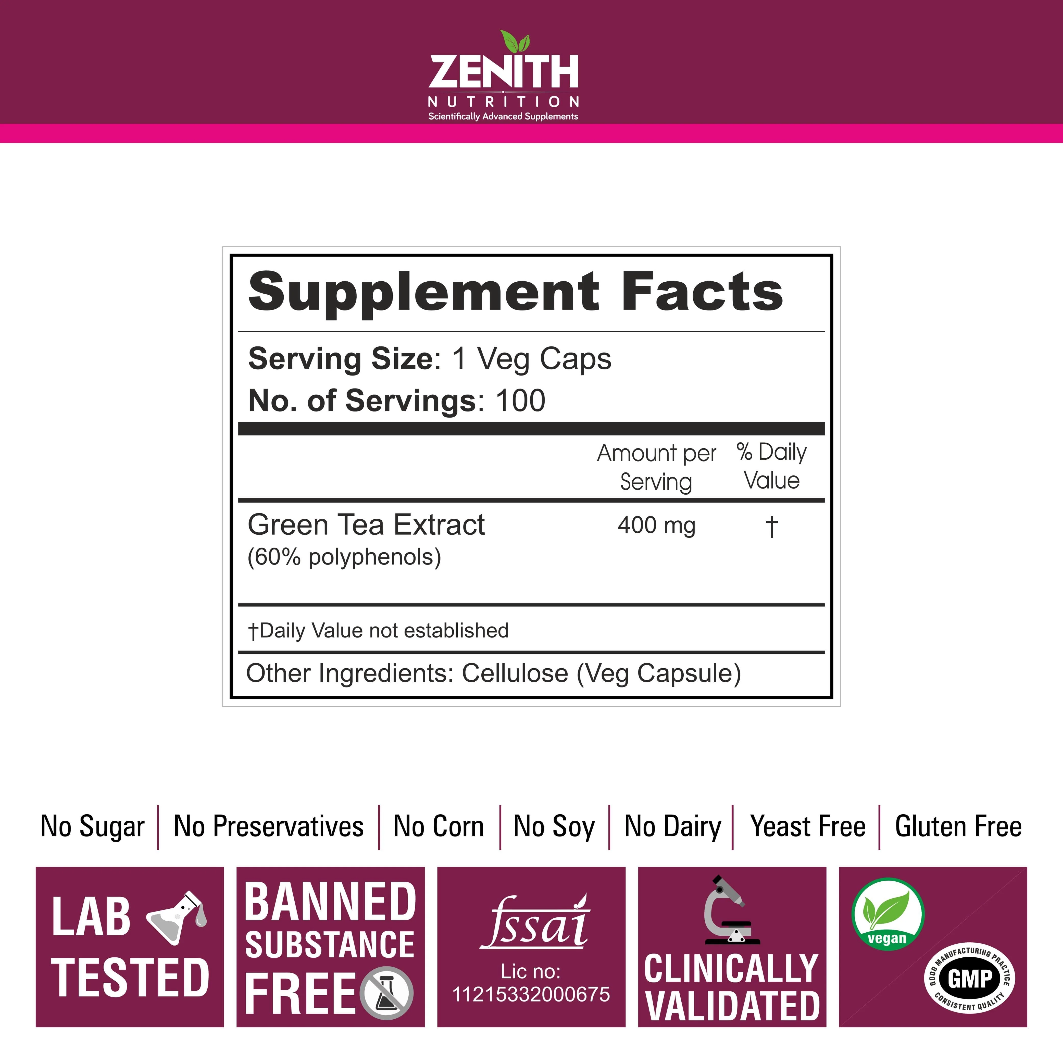Green Tea Extract 400mg -100 Veg caps - Image 4