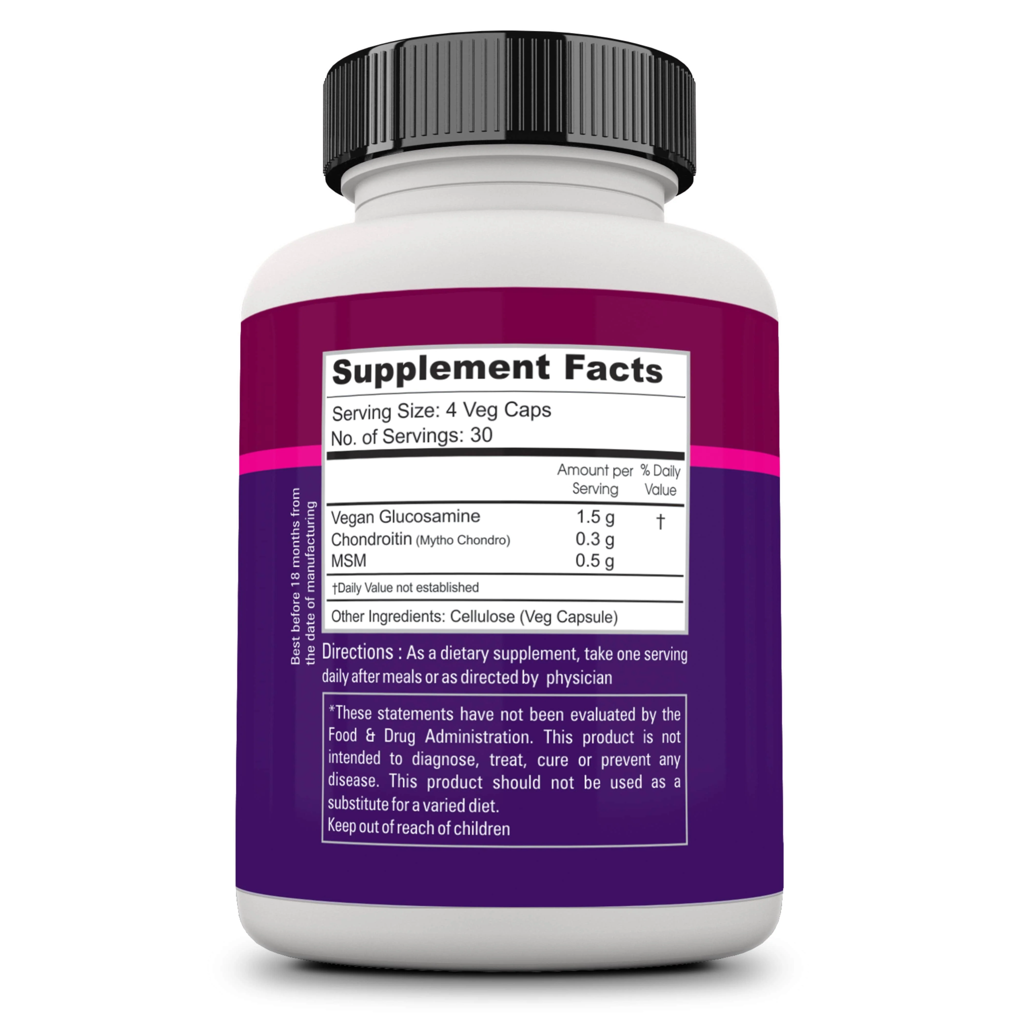 Joint Expert Glucosamine Chondroitin with MSM - 120 Veg Caps - Image 3