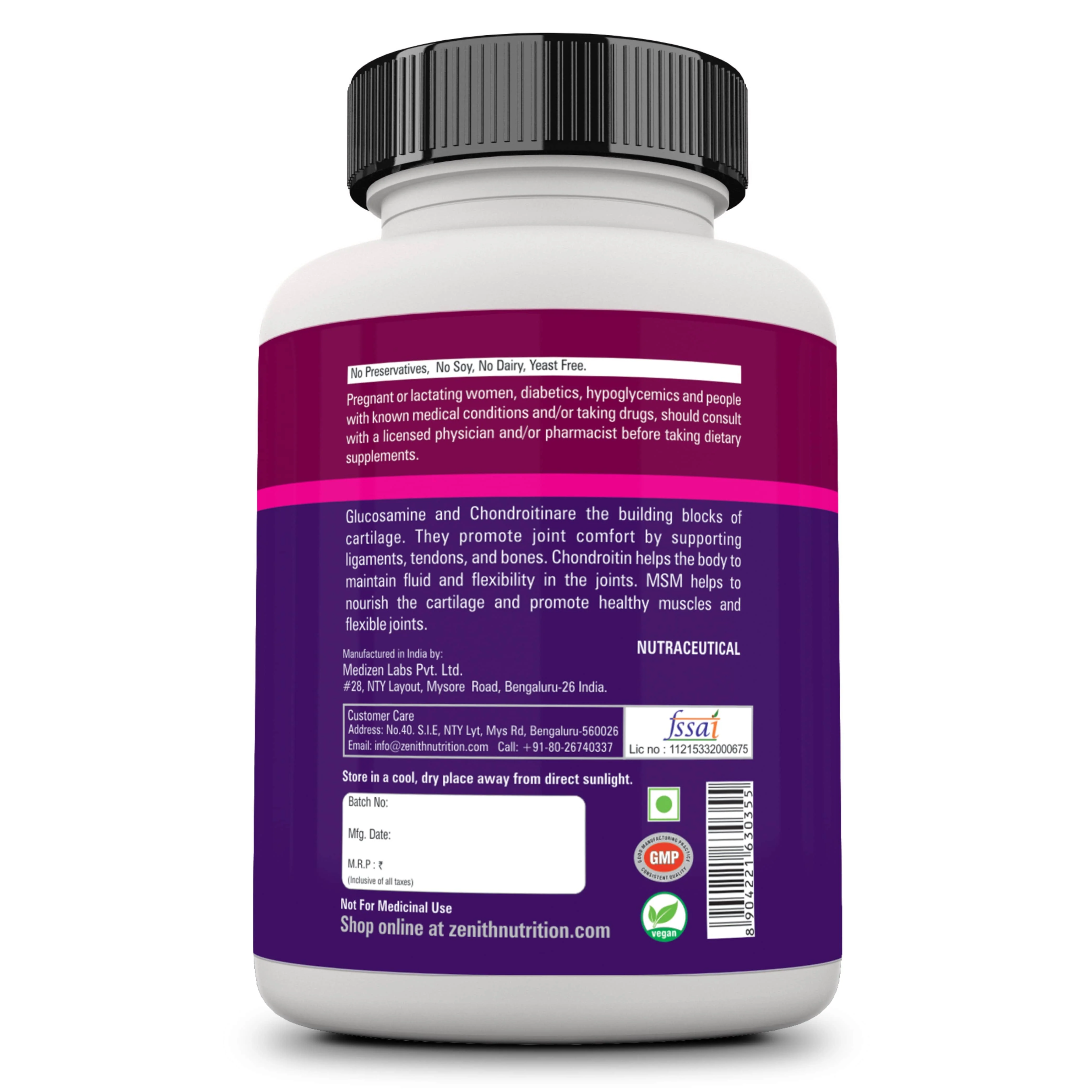 Joint Expert Glucosamine Chondroitin with MSM - 120 Veg Caps - Image 4