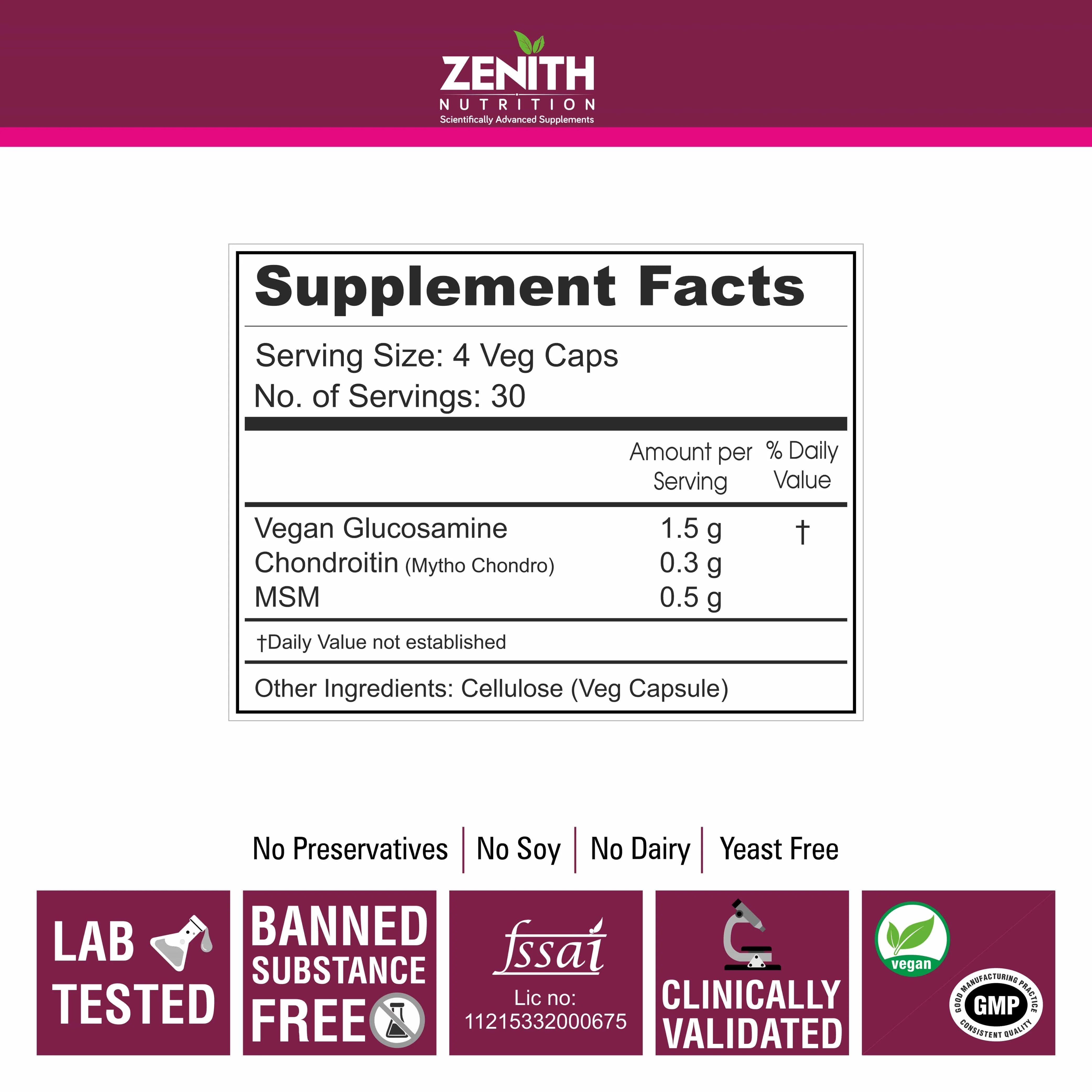 Joint Expert Glucosamine Chondroitin with MSM - 120 Veg Caps - Image 5