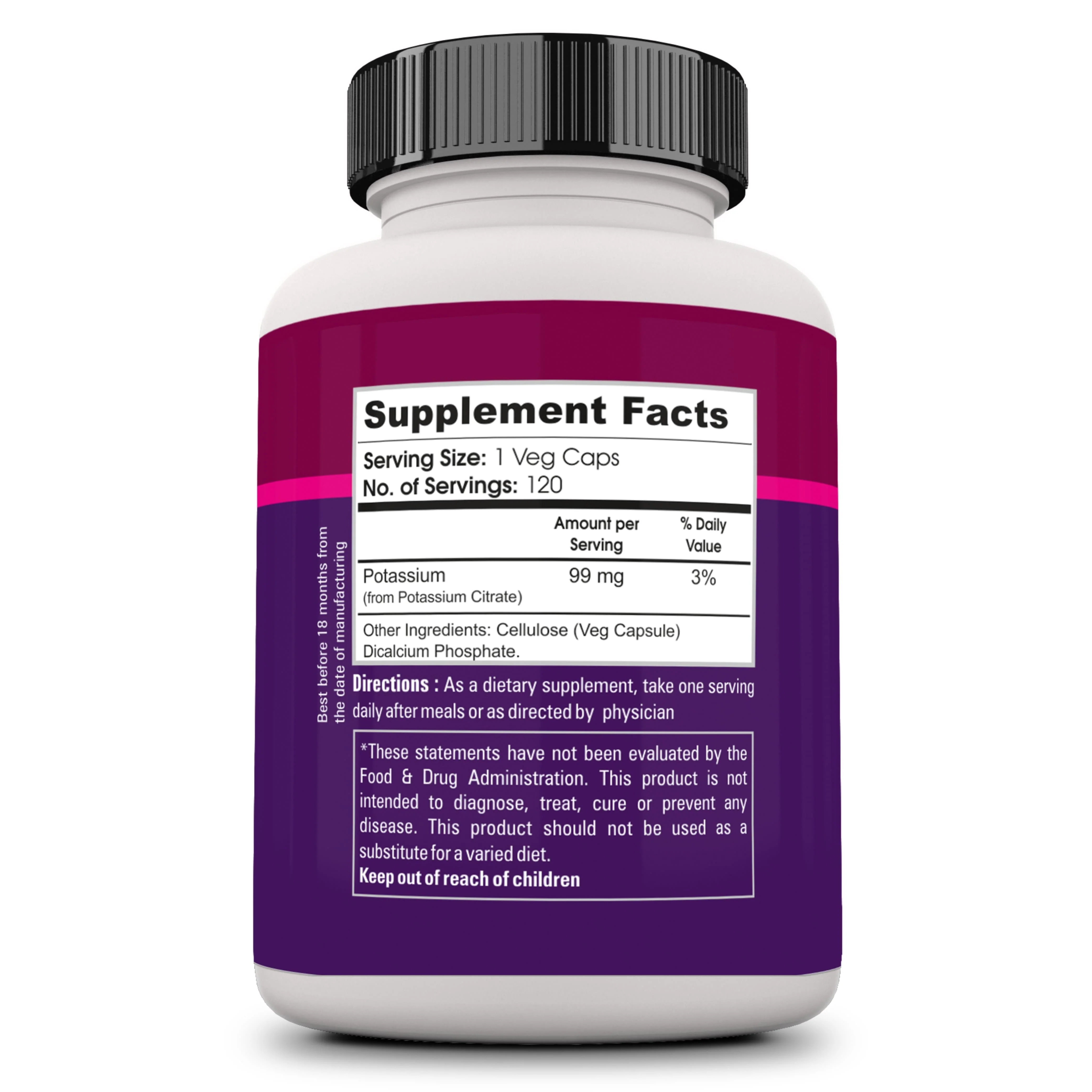 Potassium Citrate 99mg – 120 Veg caps - Image 5