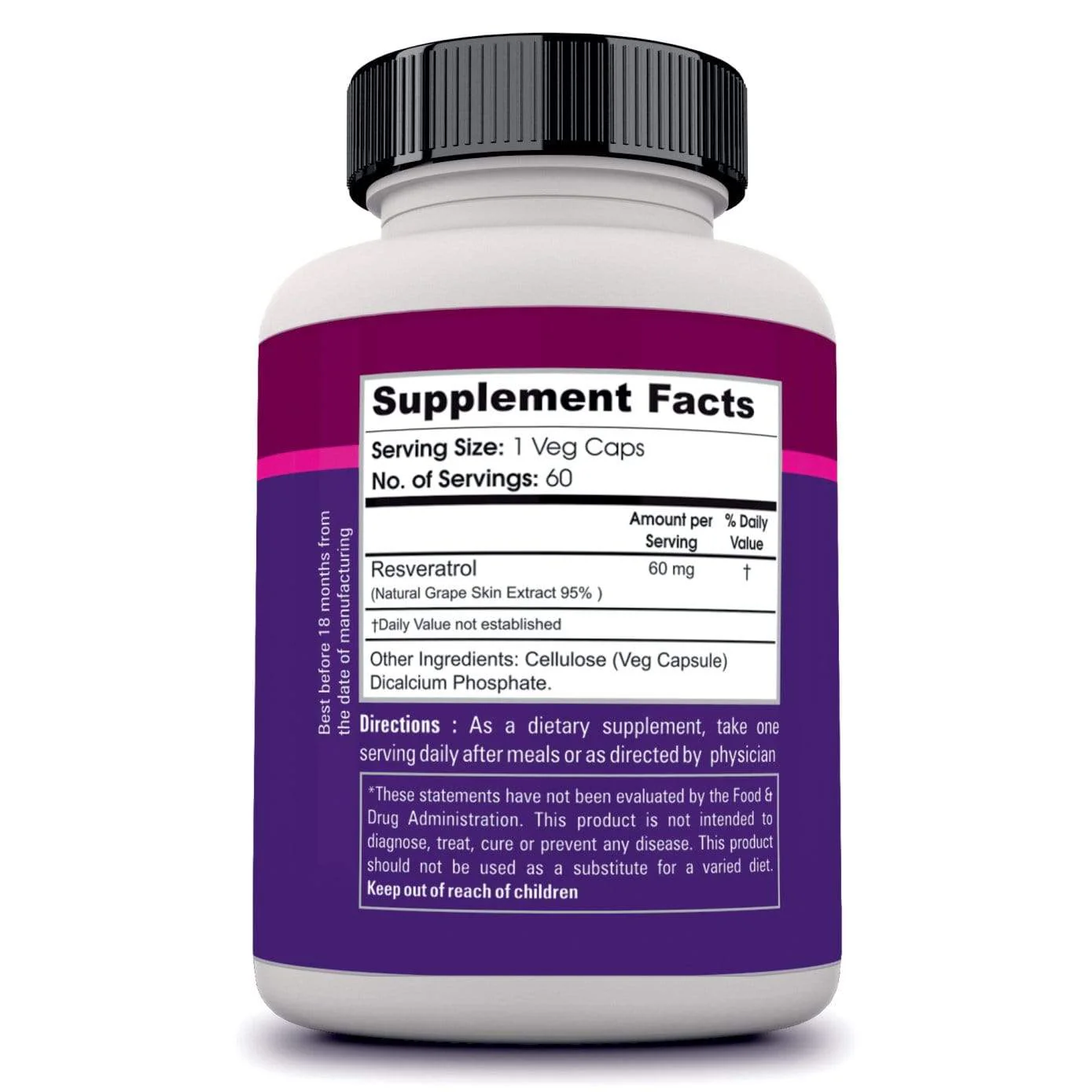 Resveratrol 60mg - 60 Veg caps - Image 3