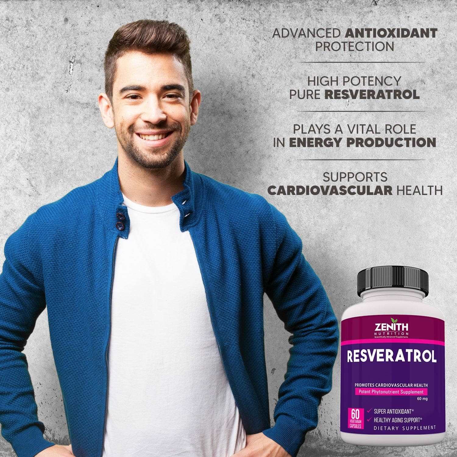 Resveratrol 60mg - 60 Veg caps - Image 4