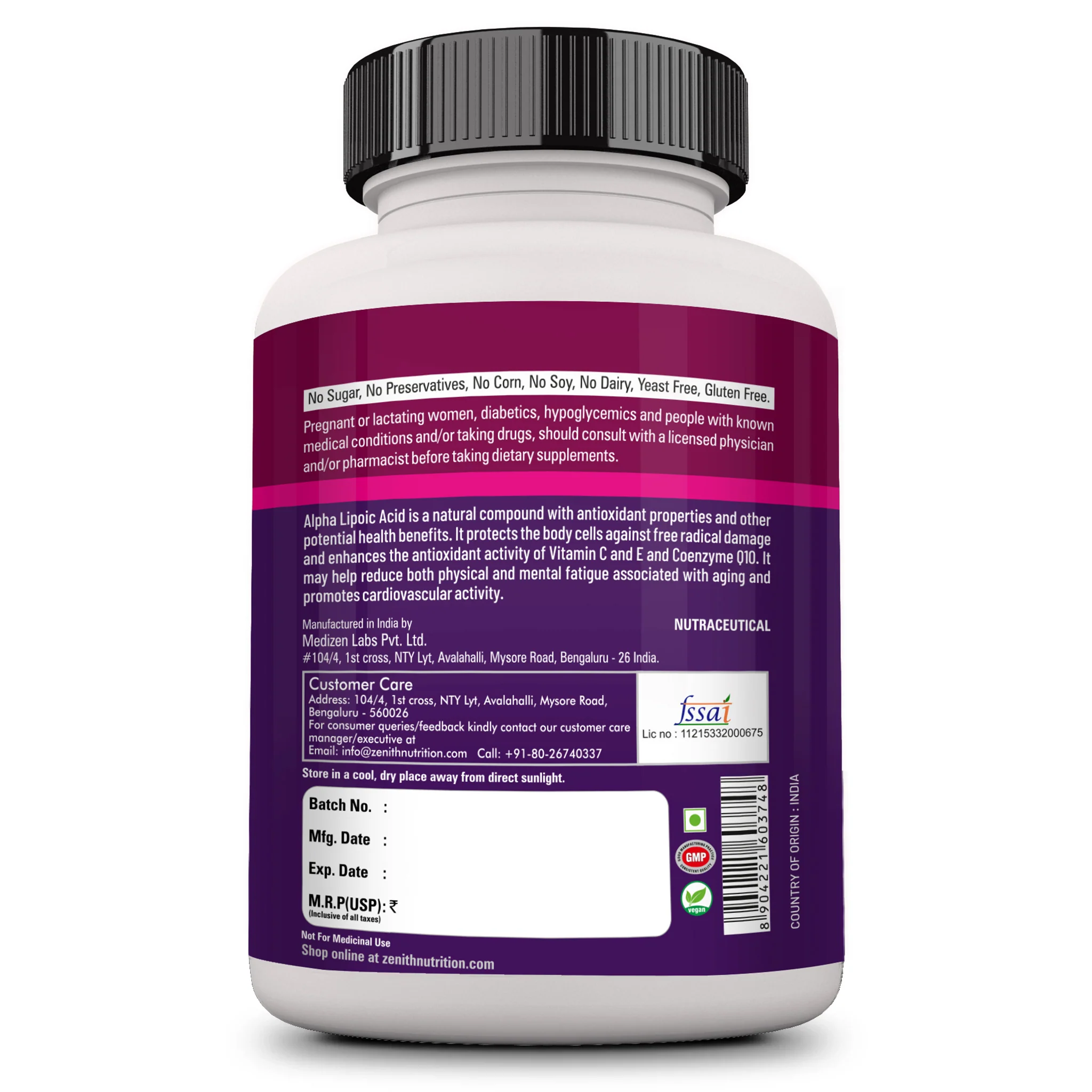 Alpha Lipoic Acid 100mg - 120 Veg caps - Image 7