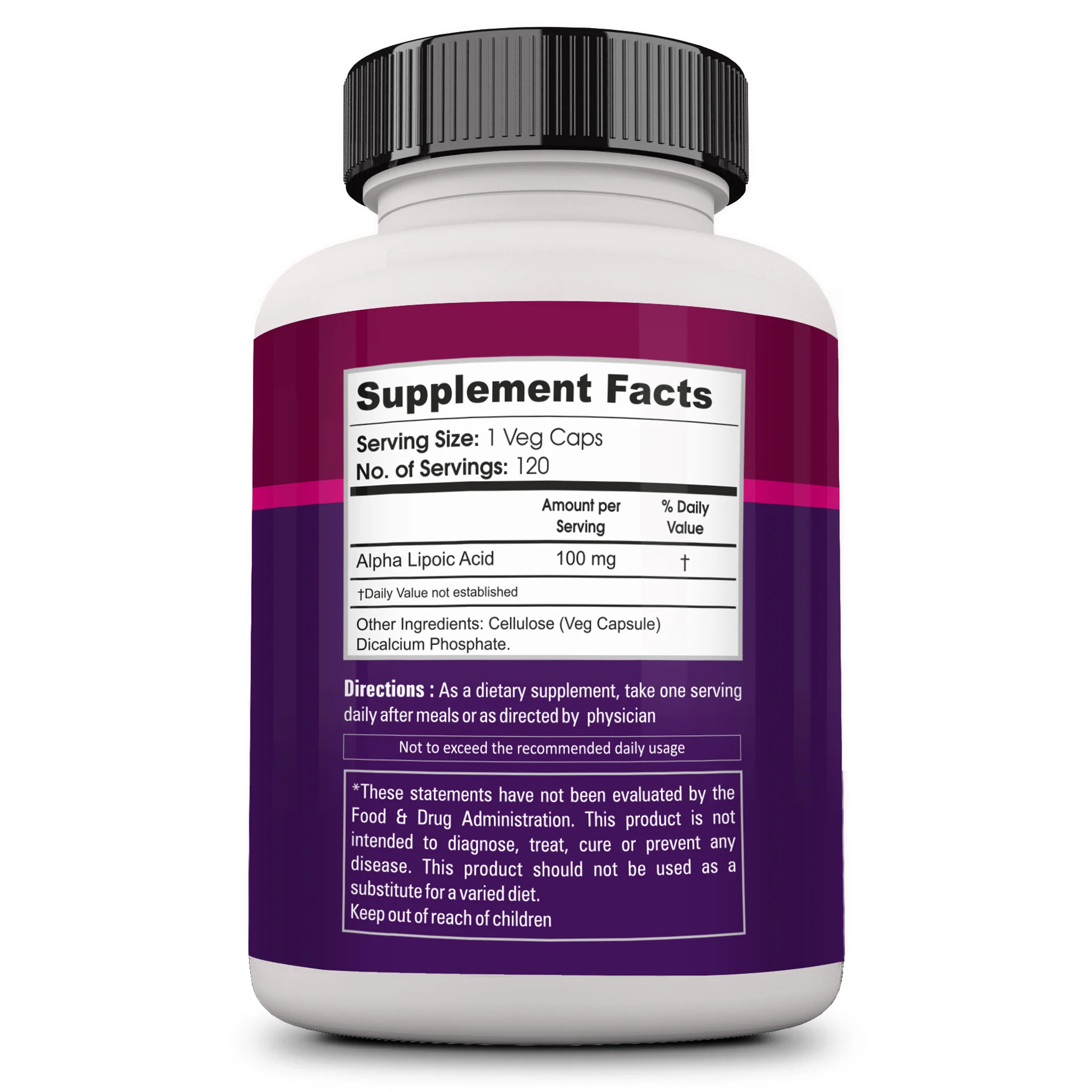 Alpha Lipoic Acid 100mg - 120 Veg caps - Image 8