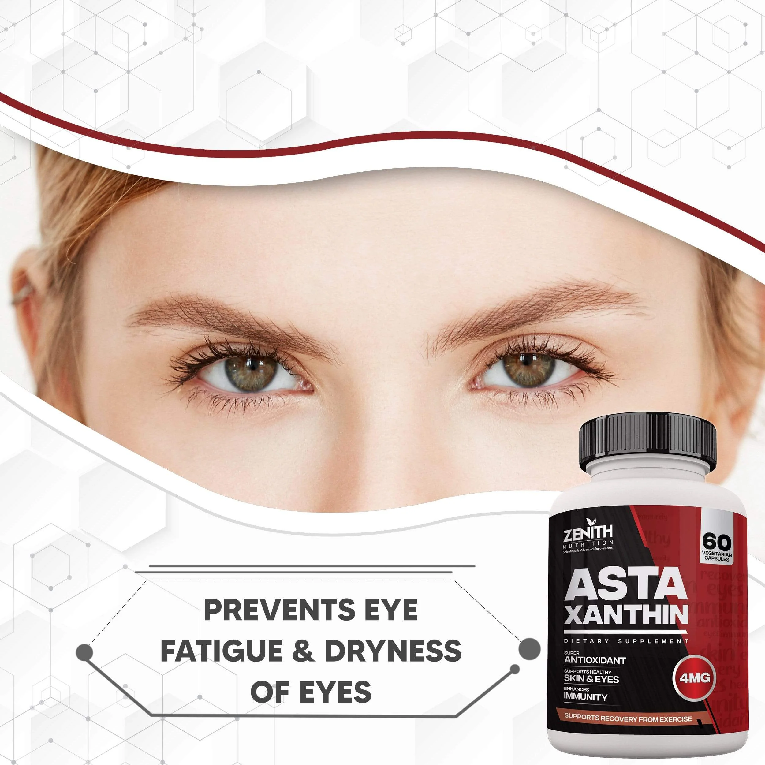 Zenith Nutrition Astaxanthin 4mg 60 capsules | Super Antioxidant | Supports Healthy Skin & Eyes | Enhances immunity - Image 5