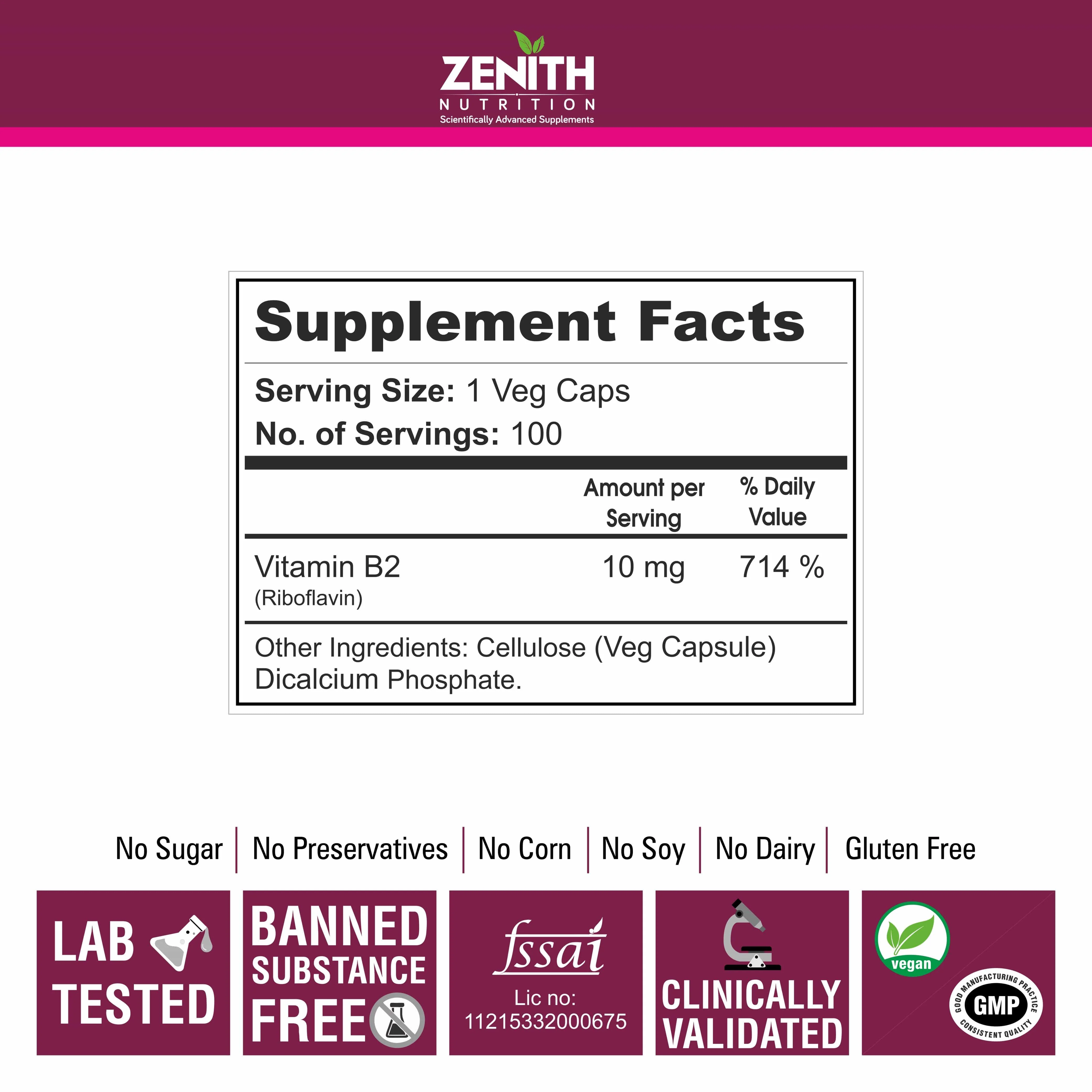 Vitamin B2 Riboflavin- 100 Veg caps - Image 6