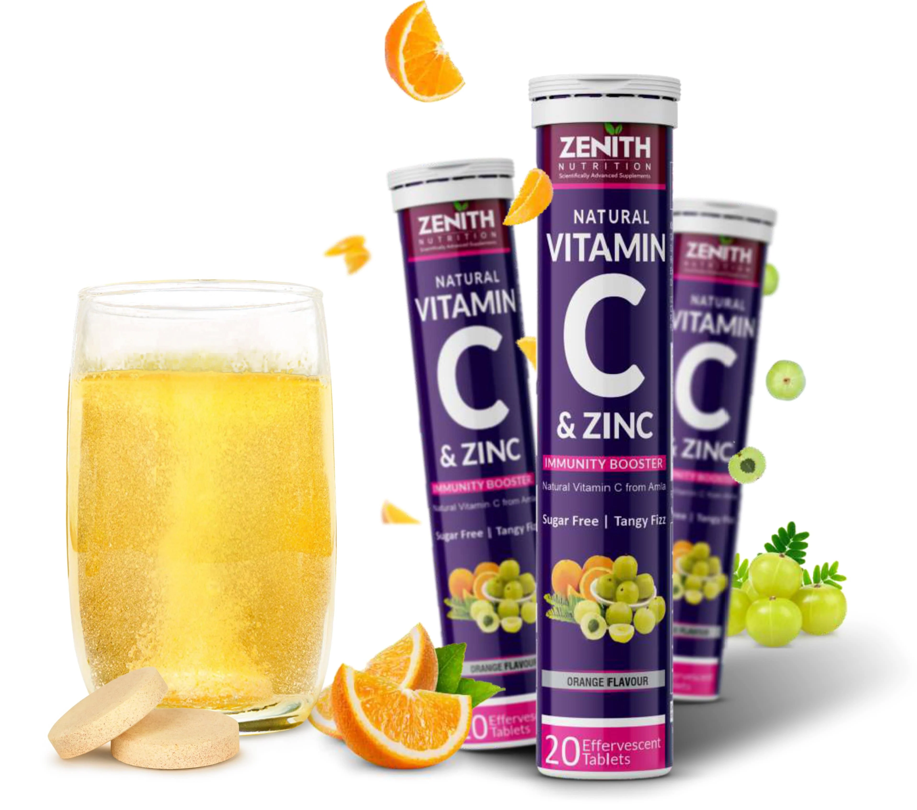 Vitamin C & Zinc - Effervescent Tablets | Antioxidant - Immunity - Skincare| Collagen Builder