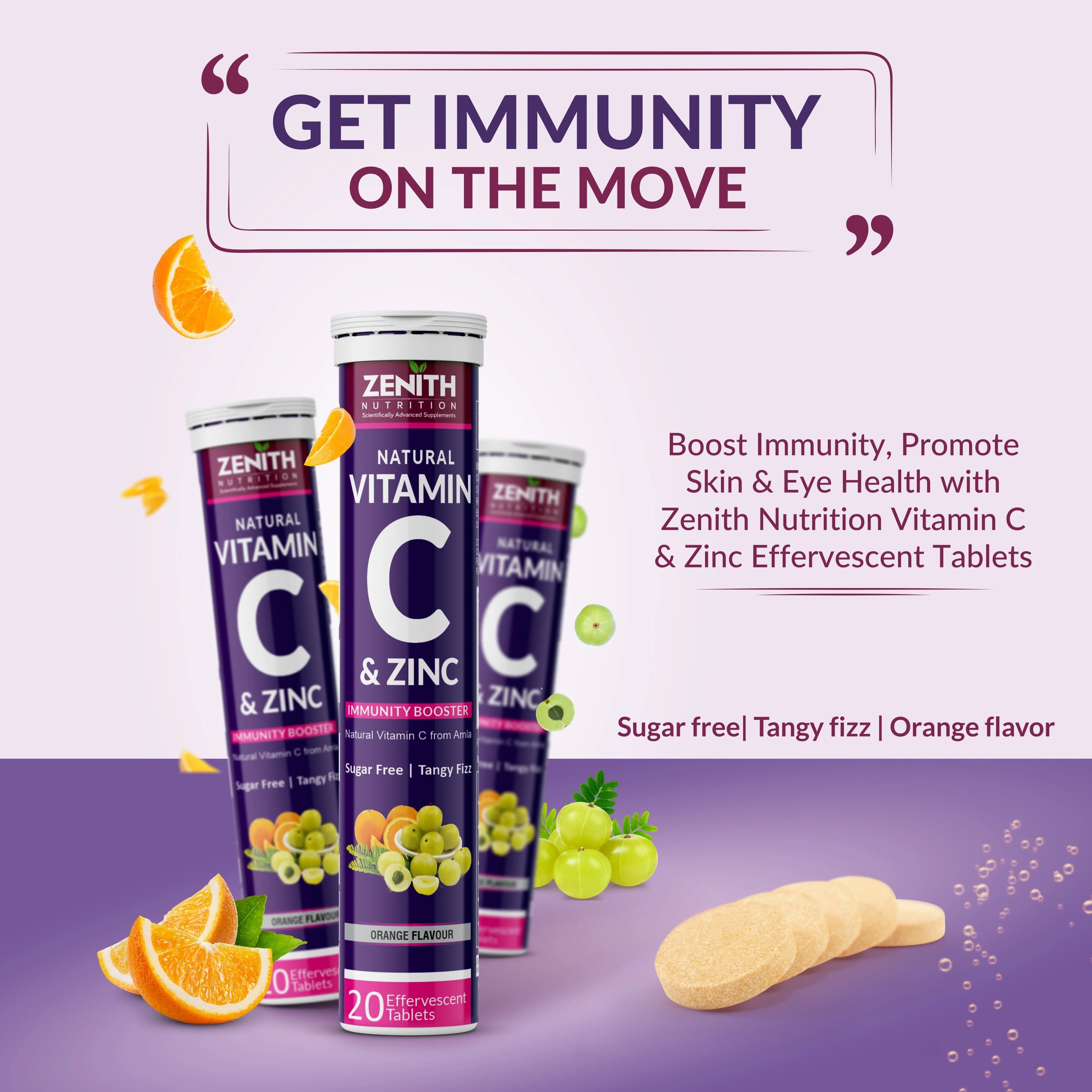 Vitamin C & Zinc - Effervescent Tablets | Antioxidant - Immunity - Skincare| Collagen Builder - Image 2