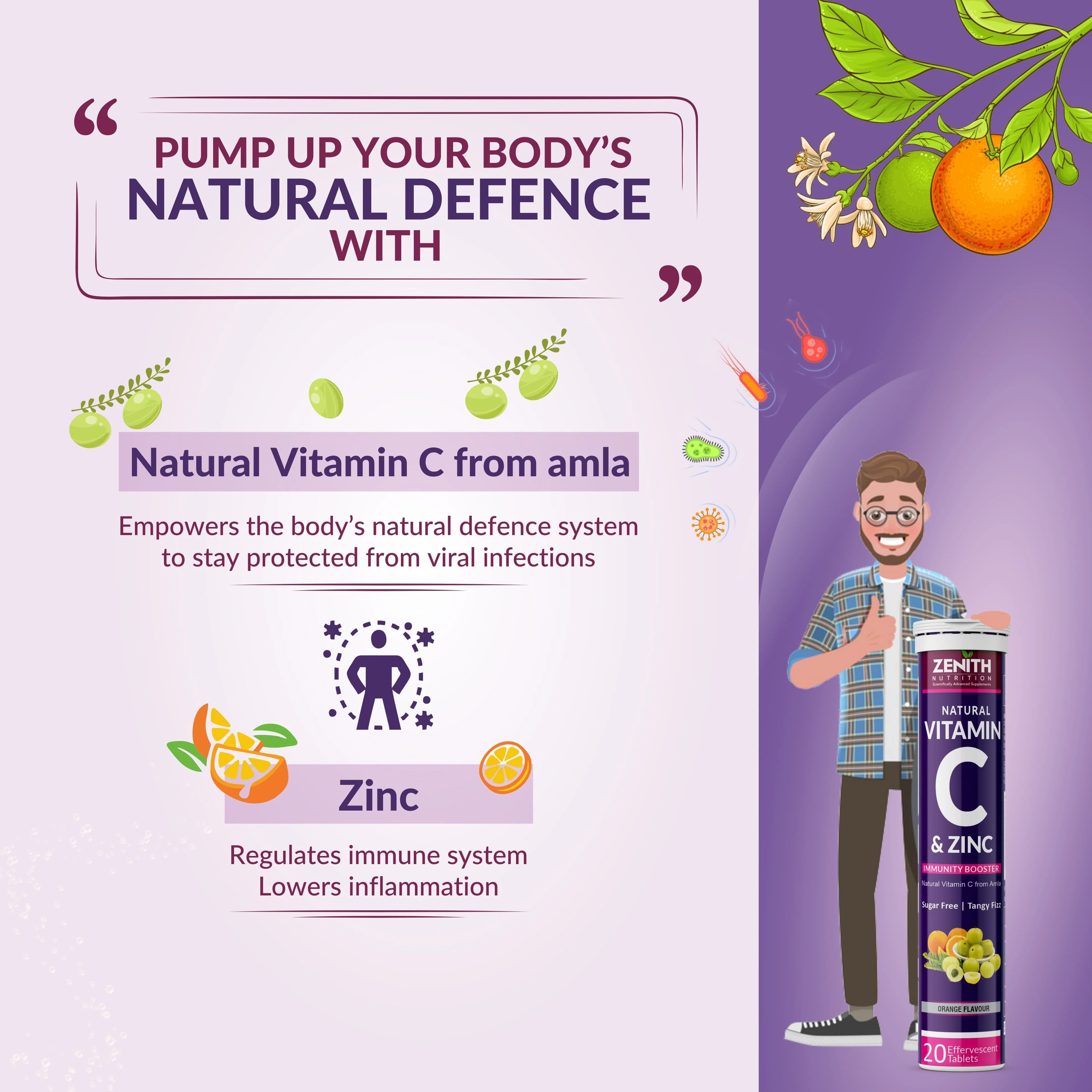 Vitamin C & Zinc - Effervescent Tablets | Antioxidant - Immunity - Skincare| Collagen Builder - Image 4